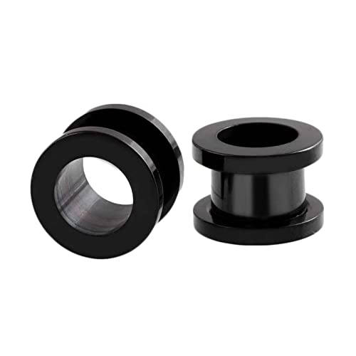 ANAZOZ Ohr Tunnel 8mm, Ohr Plug Herren Edelstahl 2 Stücke Ear Tunnel Expander Ohrpiercing Double Flared Ohr Tunnel Schwarz von ANAZOZ