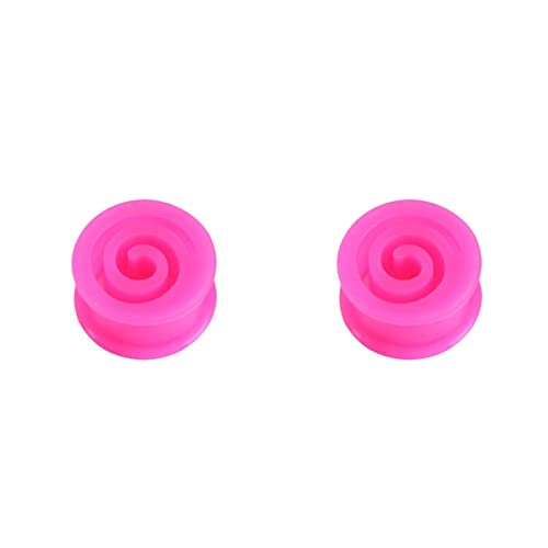 ANAZOZ Ohr Tunnel 8mm, Silikon Ohr Flesh Plug 2 Stück Ohrstecker Piercing Damen, Ohr-Stretching Ohrringe Rosa von ANAZOZ