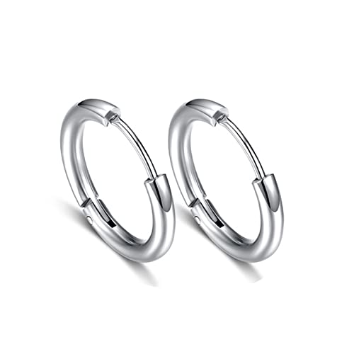 ANAZOZ Ohrringe Männer Creolen, Ohrstecker Herren Edelstahl Ohr Piercings Silberne Runde Form 8mm von ANAZOZ