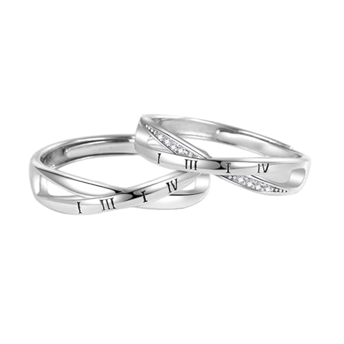 ANAZOZ Paar Ringe Silber 999, Verlobungsringe Paar Verstellbar Unendlichkeitsring mit Zirkonia von ANAZOZ