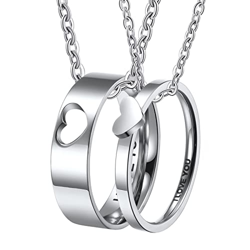 ANAZOZ Partner Kette für Sie und Ihn mit Gravur, Edelstahl Ringe Set Partnerring Passender Herzring I Love You ANAZOZ Partner Kette für Sie und Ihn mit Gravur, Edelstahl Ringe Set Partnerring Passender Herzring I Love You von ANAZOZ