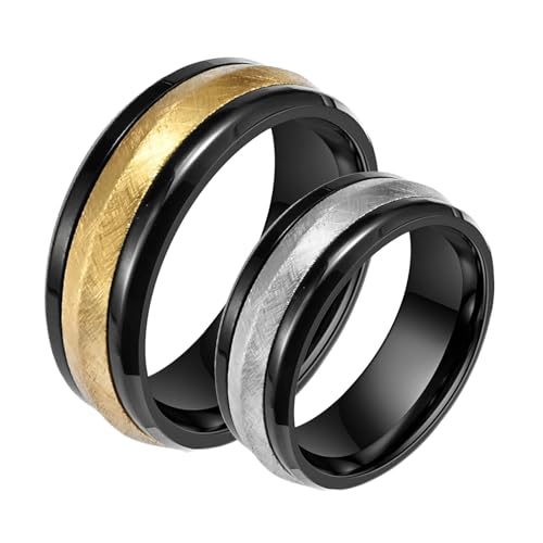 ANAZOZ Partnerringe Edelstahl, Trauringe Paarpreis Personalisierte Ring Bicolor Breit 8mm Frau 65 + Mann 65 ANAZOZ Partnerringe Edelstahl, Trauringe Paarpreis Personalisierte Ring Bicolor Breit 8mm Frau 65 + Mann 65 von ANAZOZ