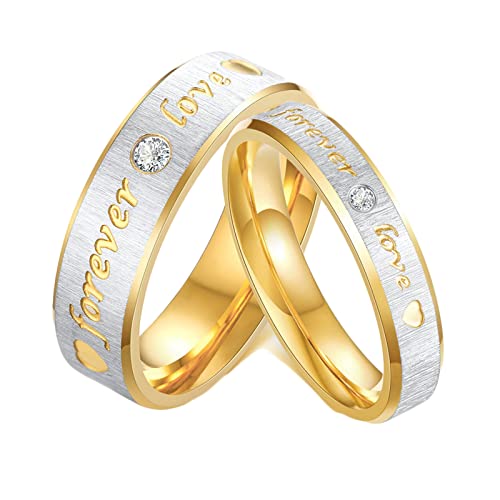 ANAZOZ Partnerringe Für Sie und Ihn, Trauringe Edelstahl Personalisierte Damen 60 und Herren 57 Forever Love Ring mit Zirkonia von ANAZOZ
