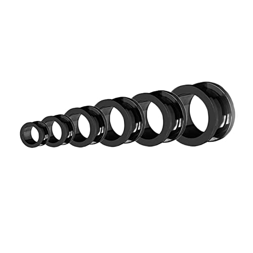 ANAZOZ Plugs Schraubverschluss 1.6mm bis 10mm, Tunnel Edelstahl Mann 18 stück Plug Piercing Ohrringe Schwarzes Hoop-Set von ANAZOZ