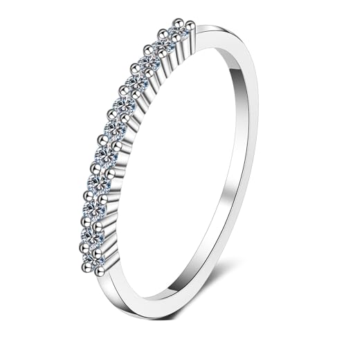 ANAZOZ Ring Dünn Damen, Kleine Finger Ringe mit Labor Diamant 0,22 karat D-VVS1 oder VVS2 | Trauringe größe 54 | Damen Ringe Gold 750 von ANAZOZ