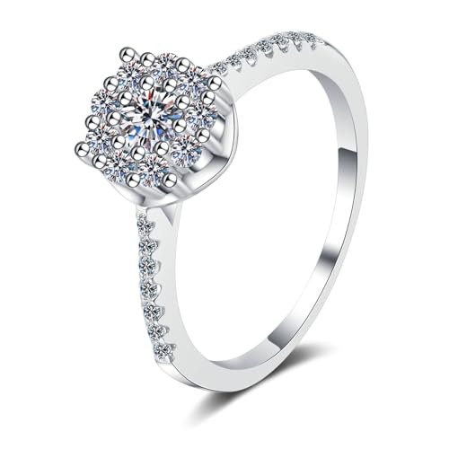 ANAZOZ Ring Echt Gold 750, Eheringe Damen größe 48 | Verlobungsring mit Labor Diamant 0,3 karat D-VVS1 oder VVS2 von ANAZOZ