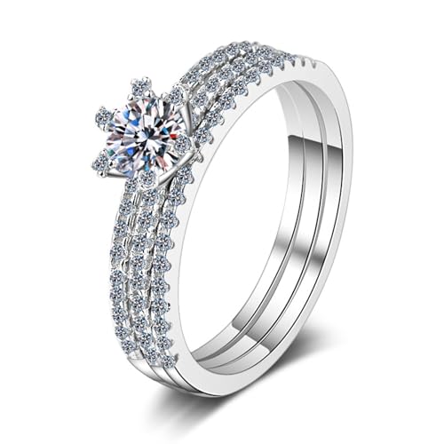 ANAZOZ Ring Echt Gold Damen, Trauringe Damen größe 60 | Hochzeit Ringe mit Labor Diamant 1 karat, D-VVS1 oder VVS2 von ANAZOZ