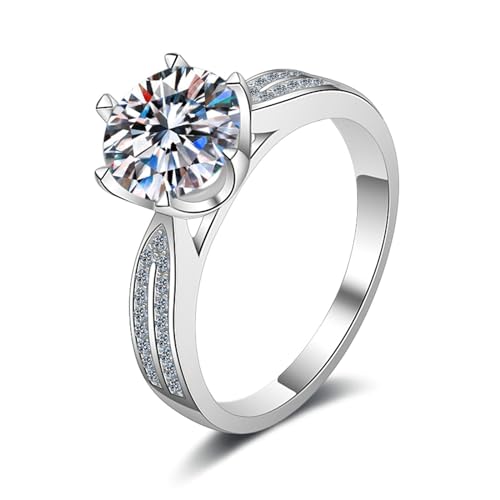 ANAZOZ Ring Echtgold 585, Trauringe Damen größe 54 | Ring Krone mit Labor Diamant 0,5 karat D-VVS1 oder VVS2 von ANAZOZ