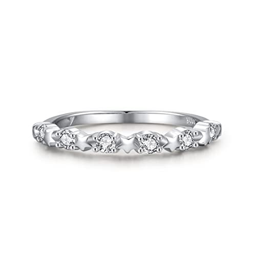 ANAZOZ Ring Silber 925 Damen, Verlobungsring Damen Zirkonia Stern Damen Silberring Gr.57 (18.1) von ANAZOZ