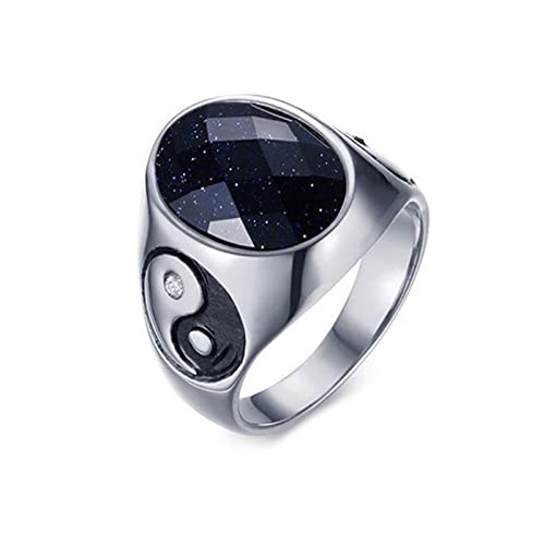 ANAZOZ Ringe Edelstahl Frauen, Ring Breit Modeschmuck Hochzeitsringe Größe 67 (21.3) Ringe Yin Yang mit Stein von ANAZOZ