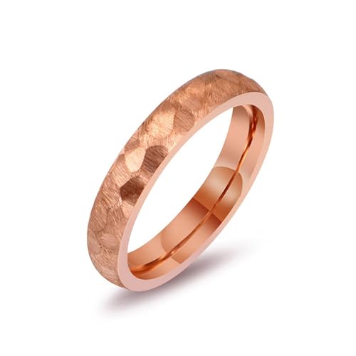 ANAZOZ Ringe Edelstahl Frauen, Ringe Herren mit Gravur Trauringe Größe 57 (18.1) Ring Aus Mattem Roségold Breit 4 mm von ANAZOZ