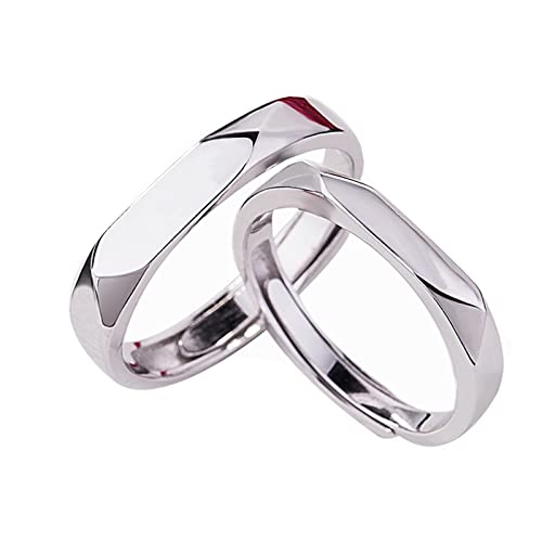 ANAZOZ Ringe Paare Silber 925, Ringe Paare 2 Set mit Gravur Freundschaftsringe Verstellbar Multifaktischer Ring von ANAZOZ