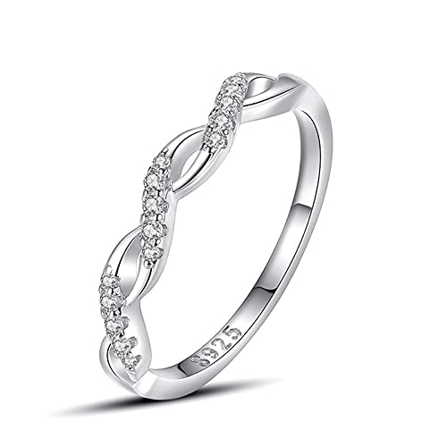 ANAZOZ Ringe für Damen 925 Silber, Trauringe Damen Kleine Finger Größe 60 (19.1) Unendlichkeitsring mit Zirkonia von ANAZOZ