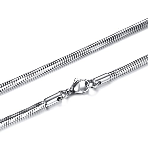 ANAZOZ Schlangenkette Edelstahl, Halskette Damen Silber Ohne Anhänger 45cm Schlangenkette 1mm von ANAZOZ