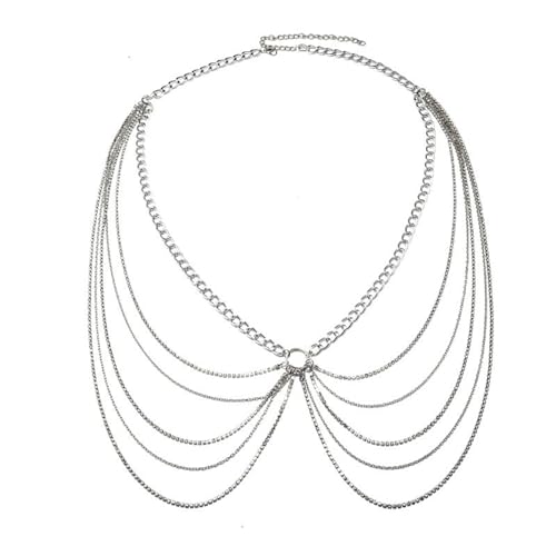 ANAZOZ Taillen Schmuck Damen, Kettengürtel Damen Silber Körperkette Damen Sexy Mehrschichtige Kette mit Zirkonia von ANAZOZ