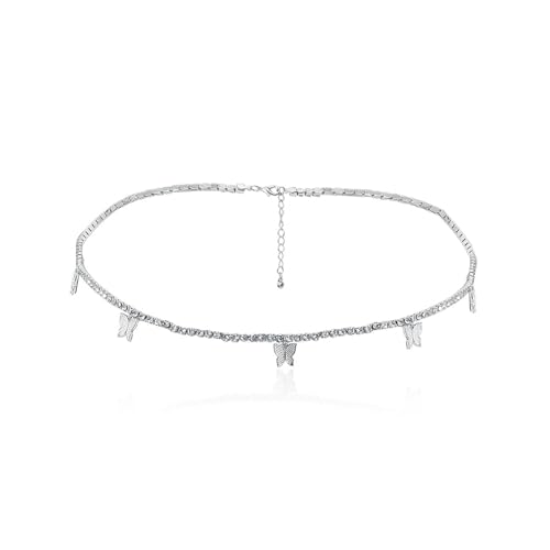 ANAZOZ Taillenkette Damen, Kettengürtel Punk Silber Körperschmuck Damen Boho Schmetterling Quasten von ANAZOZ