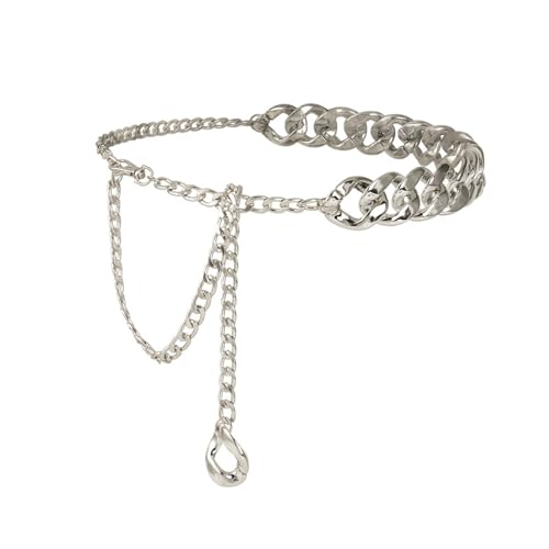 ANAZOZ Taillenkette Gürtel, Kettengürtel Damen Silber Körperkette Damen Sexy Dicke mit Silber Kreis von ANAZOZ