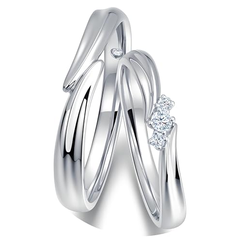 ANAZOZ Trauringe Paar Platin Paarpreis, Ringe Mann und Frau Partnerringe Moissanite Eheringe Damen 60 und Herren 62 von ANAZOZ