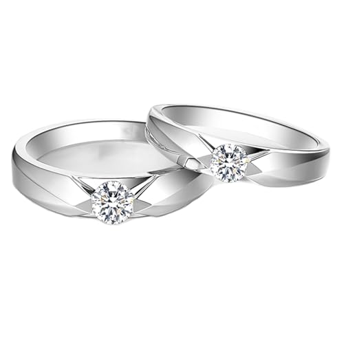 ANAZOZ Trauringe Paarpreis Platin 950, Hochzeitringe Paar für Sie und Ihn mit Moissanite Partnerringe Gr. 62 und 62 von ANAZOZ