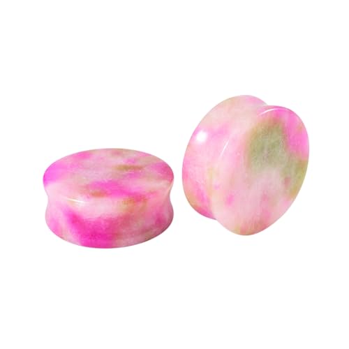 ANAZOZ Tunnel 20mm, Stein Ohr Expander Plug 2er Set Piercing-Schmuck Damen, Ohr-Stretching Ohrringe Rosa von ANAZOZ