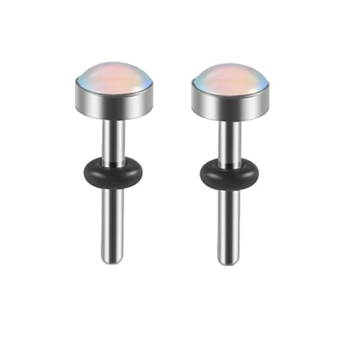 ANAZOZ Tunnel 2mm, Ohr Expander Plug Edelstahl 2 Stück Ohrstecker Piercing Herren, Ohr-Stretching Ohrringe Weiß von ANAZOZ