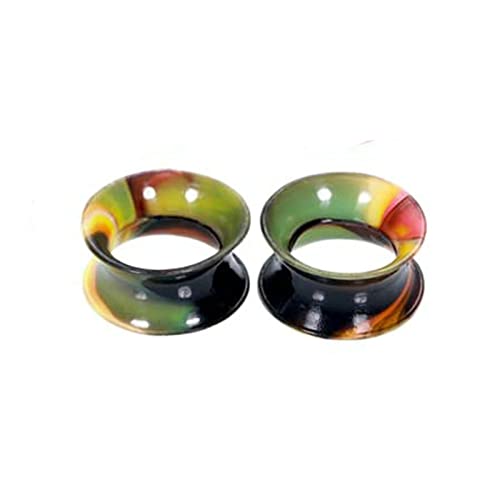 ANAZOZ Tunnel 8mm, Silikon Ohr Flesh Plug 2 Stück Piercing Ohrstecker Damen, Ohr-Stretching Ohrringe Grün Schwarz von ANAZOZ