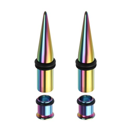 ANAZOZ Tunnel 9mm, Ohr Expander Plug Edelstahl 4er Set Dehnstäbe Tunnel Damen, Ohr-Stretching Ohrringe Bunt von ANAZOZ