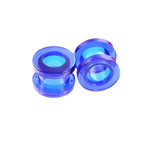 ANAZOZ Tunnel mit Gewinde 2mm, Plugs Acryl Damen 2 stück Ohr Tunnel Piercing Ohrringe Blaue Reifenform von ANAZOZ