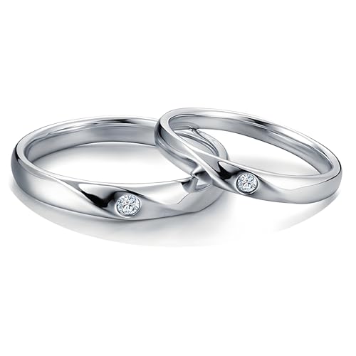 ANAZOZ Verlobungsring Paar Platin 950, Ringe Paare Verlobung für Sie und Ihn Diamant Echt Hochzeitringe Gr. 62 und 62 von ANAZOZ