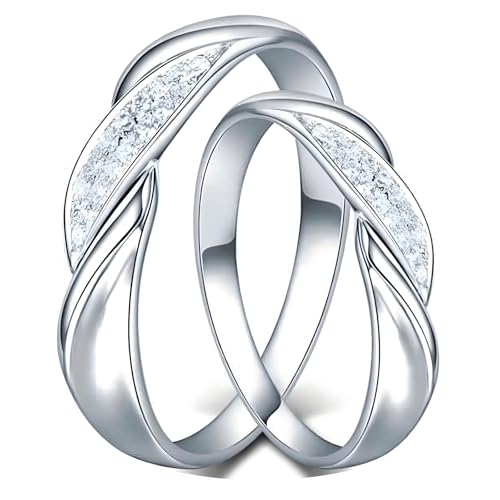 ANAZOZ Verlobungsringe Platin, Eheringe Paarpreis für Sie und Ihn mit Diamant Echt Hochzeitringe Damen 49 und Herren 67 von ANAZOZ