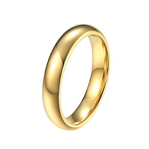 ANAZOZ Wolfram Ringe Eheringe Herren, Ring Mit Gravur Name Verlobungsring größe 57 Hochglanzpoliert Bandring Breit 4mm von ANAZOZ