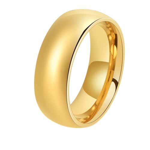 ANAZOZ Wolframringe Herren, Ring mit Gravur Mann Verlobungsring Größe 70 (22.3) Goldring Breit 8 mm von ANAZOZ