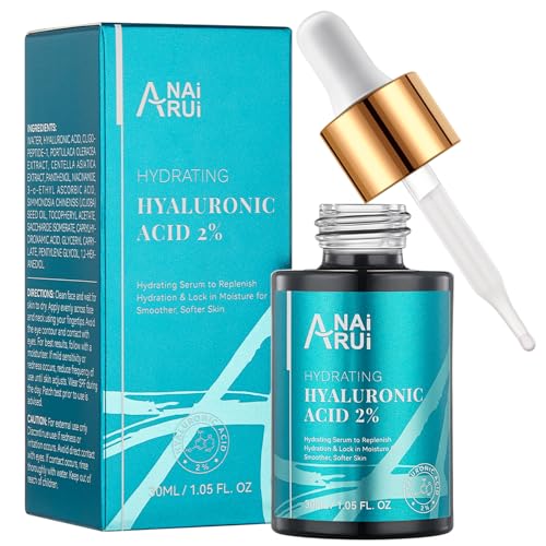 ANAiRUi Hyaluron Serum mit Vitamin B5, C & E, Anti-Falten, Anti-Aging und Dunkle-Flecken, Feuchtigkeit - Hyaluronsäure Gesichtsserum - Gesichtspflege Männer und Frauen - 30 ml von ANAiRUi
