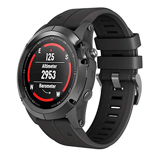 ANBEST Kompatibel mit Fenix 5X/Fenix 6X Armband Silikon, Sport Schnellwechsel Ersatzarmband für Fenix 5X Plus/Fenix 6X Pro/Fenix 3/Fenix 3 HR für Damen & Herren, (Schwarz) von ANBEST
