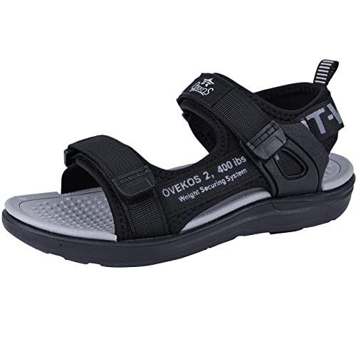 ANBIWANGLUO Sandales Jungen Sportsandalen Kind Jungen Sandalen 2-Riemen Kinder Schuhe Sommer für Pool Schwimmbad Strand 30 EU,Schwarz Grau von ANBIWANGLUO