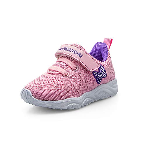 ANBIWANGLUO Turnschuhe Baby Mädchen Tennisschuhe Baby Mädchen Atmungsaktive Laufschuhe Kinder Leichte Sportschuhe Mädchen 21 EU,Rosa von ANBIWANGLUO