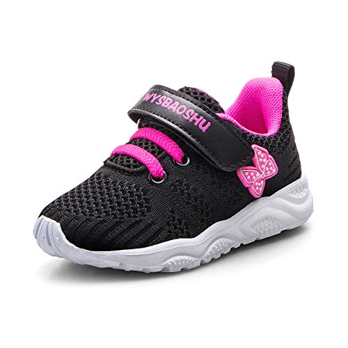 ANBIWANGLUO Turnschuhe Baby Mädchen Tennisschuhe Baby Mädchen Atmungsaktive Laufschuhe Kinder Leichte Sportschuhe Mädchen 22 EU,Schwarz von ANBIWANGLUO