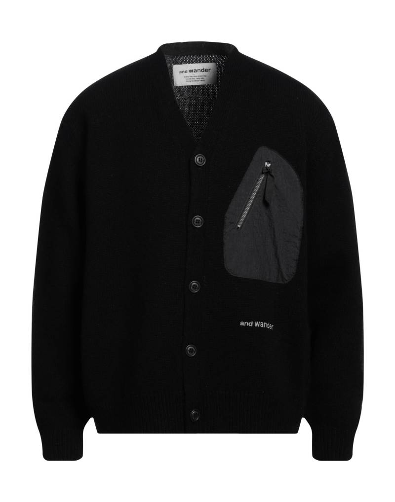 AND WANDER Strickjacke Herren Schwarz von AND WANDER
