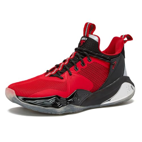 AND1 Attack 3.0 Herren Basketballschuhe Sneakers Indoor Outdoor Street Court Größe 7 bis 15, Rot/Ausflug, einfarbig (Getaway Solids), 12 Women/10.5 Men von AND1