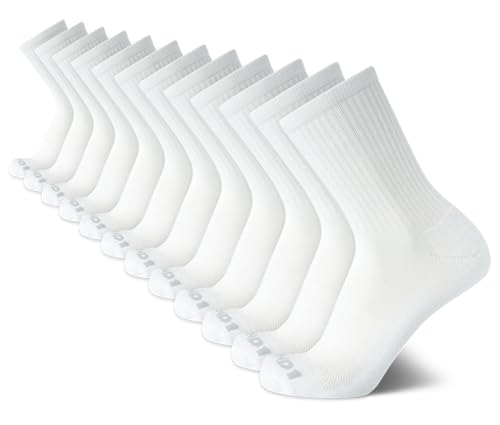 AND1 Herren Athletic Crew Socken – 12er-Pack, weich gepolstert, feuchtigkeitsableitend, Performance-Laufsocken für Herren (Größen 39-47), Weiss/opulenter Garten, 37.5-46.5 EU von AND1