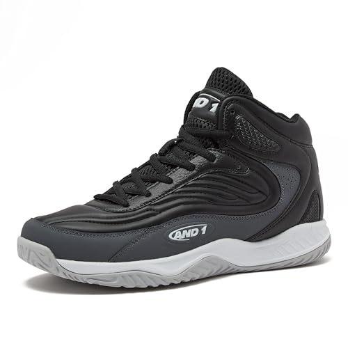 AND1 Pulse 3.0 Basketballschuhe für Herren, drinnen oder draußen, Street oder Court Basketball-Sneaker für Herren, Schwarz, Rot oder Weiß, Größe 40 bis 48, Schwarz/Weiß/Hellgrau, 13.5 Women/12 Men AND1 Pulse 3.0 Basketballschuhe für Herren, drinnen oder draußen, Street oder Court Basketball-Sneaker für Herren, Schwarz, Rot oder Weiß, Größe 40 bis 48, Schwarz/Weiß/Hellgrau, 13.5 Women/12 Men von AND1