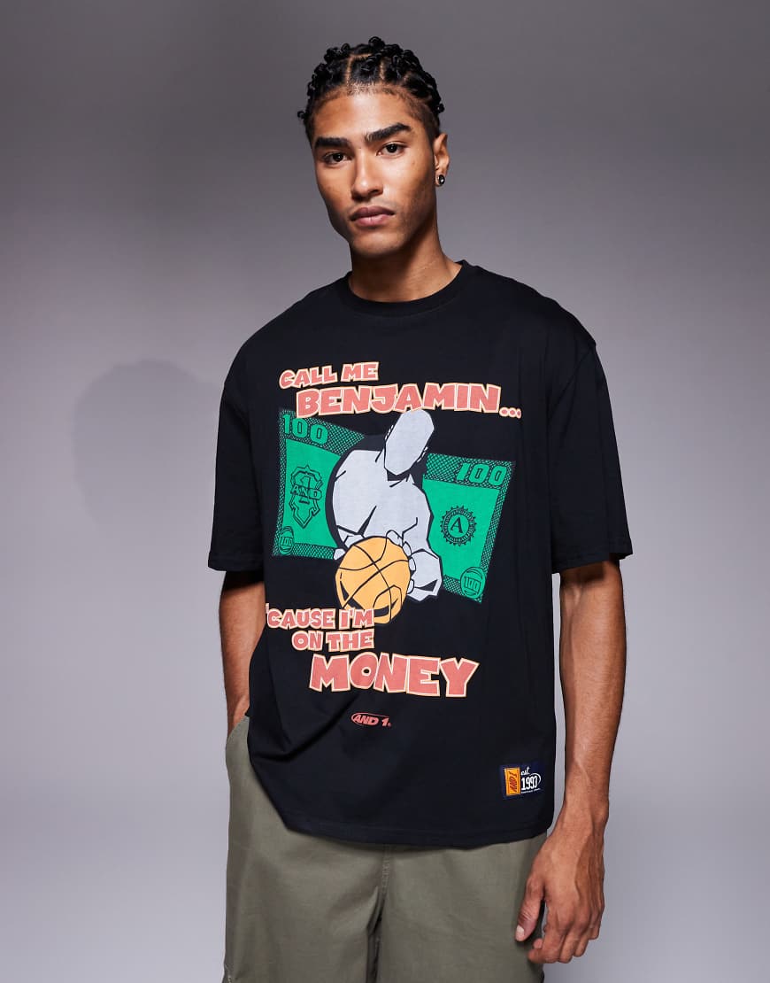 And1 - T-Shirt in Schwarz mit Grafik von AND1