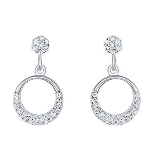 ANDANTE 925 Sterling Silber Damen Ohrstecker Ohrringe ** Luna ** Glitzernde Kreise mit weißen Zirkoniasteinen von ANDANTE