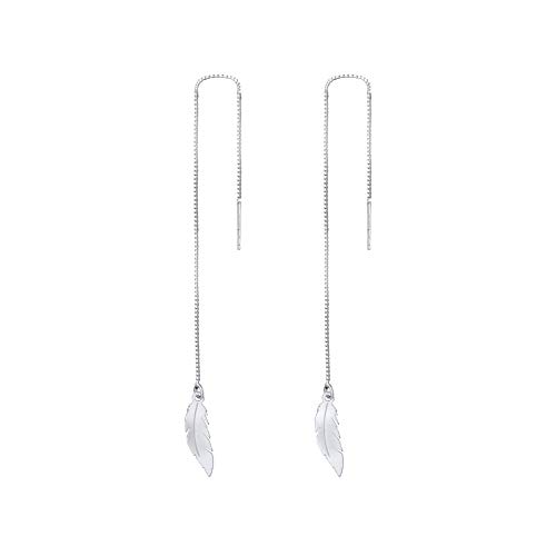 ANDANTE 925 Sterling Silber Damen Ohrstecker Ohrringe Kettenohrringe Durchzieher ** Feder ** von ANDANTE