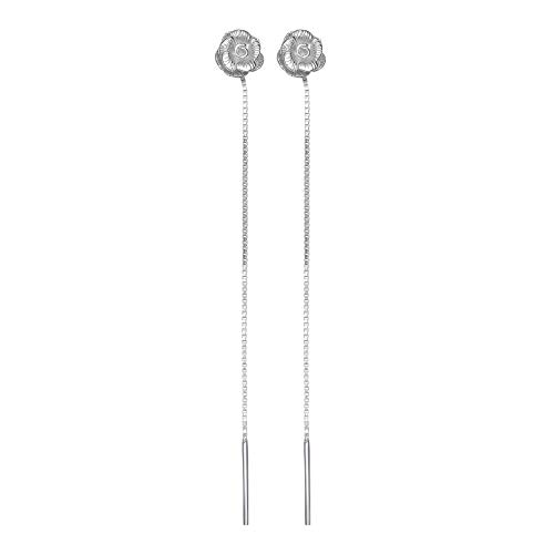 ANDANTE 925 Sterling Silber Damen Ohrstecker Ohrringe Kettenohrringe Durchzieher ** Rose ** von ANDANTE