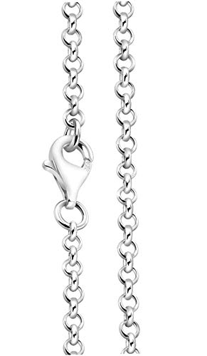 ANDANTE Damen Ankerkette 925 Sterling Silber Halskette Erbskette - rund - 2mm - rhodiniert - in vielen Längen 40-70cm verfügbar (45) von ANDANTE