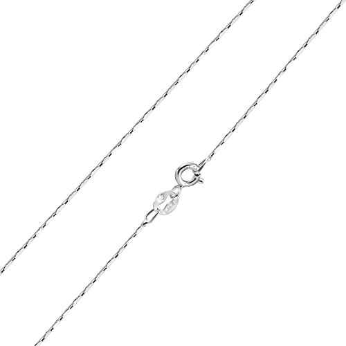 ANDANTE Damen Cardanokette 925 Sterling Silber Halskette - Dicke: 0.5 mm - rhodiniert - Länge: 38cm von ANDANTE