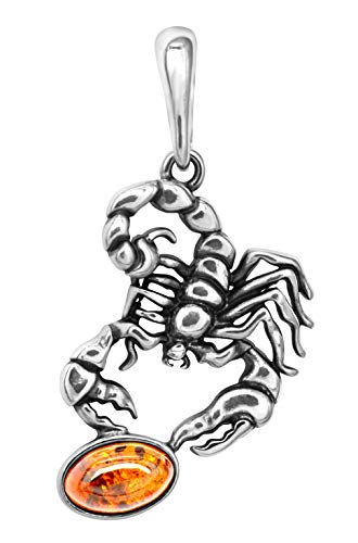 ANDANTE Premium Collection - Echter OSTSEE Bernstein Kettenanhänger in 925 Sterling Silber STERNZEICHEN ** Skorpion ** Zertifiziert - Gold des MEERES - Farbe COGNAC ANDANTE Premium Collection - Echter OSTSEE Bernstein Kettenanhänger in 925 Sterling Silber STERNZEICHEN ** Skorpion ** Zertifiziert - Gold des MEERES - Farbe COGNAC von ANDANTE