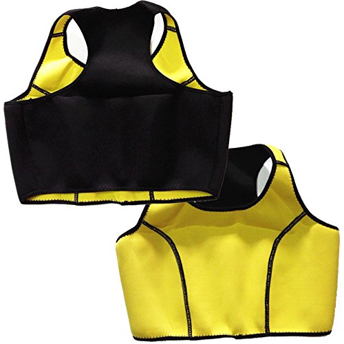 ANDANTE Premium Damen Mädchen Fitness Sport BH Bra Bustier - Neopren, Schwarz - Gelb, Grösse L von ANDANTE