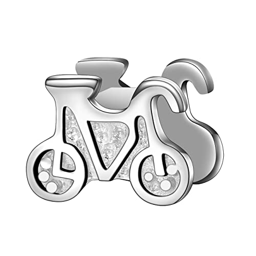 Andante-Stones 925 Sterling Silber Bead Charm Fahrrad Element Kugel für European Beads Modul Armband + Organzasäckchen von Andante-Stones